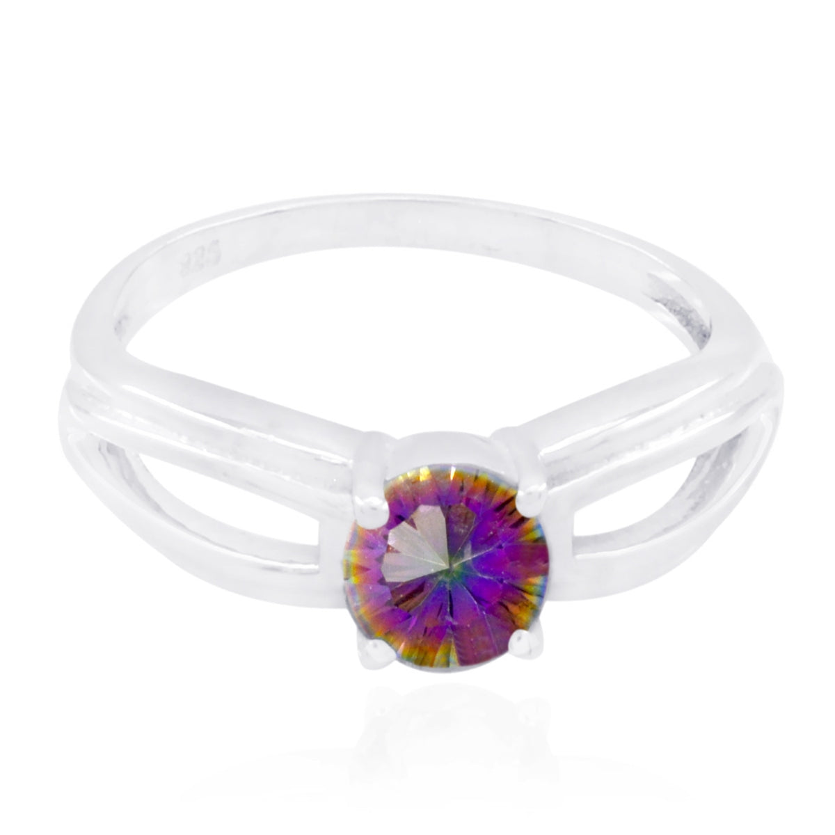 Naomi Trendy multicolor Solitaire Ring Mystic Quartz Multicolor