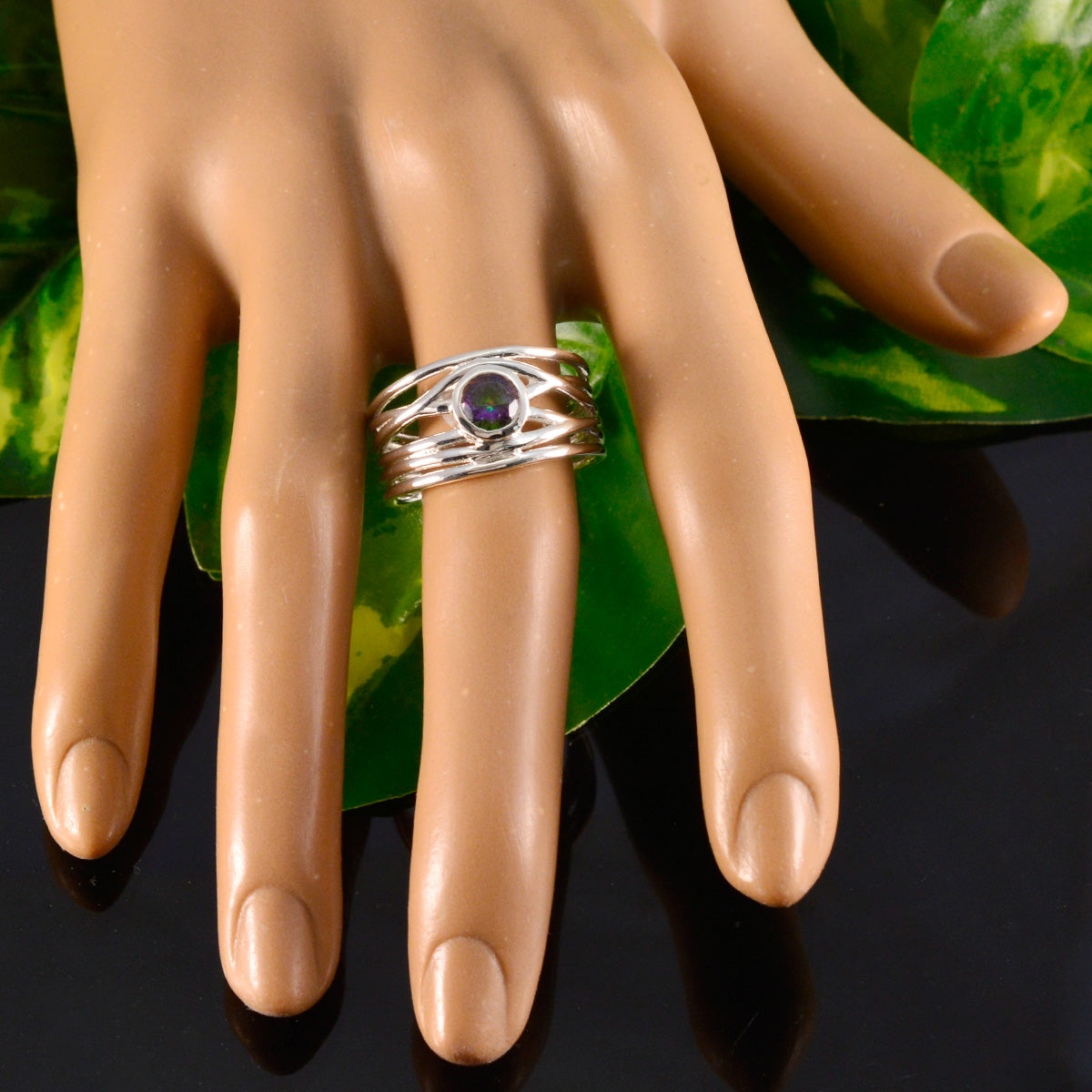 Elena Rope-Wire multicolor Solitaire Band