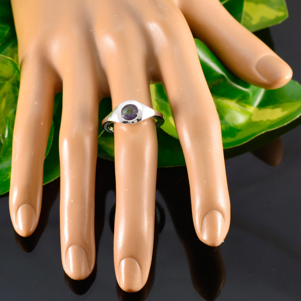 Nisa Abstract multicolor Solitaire Ring