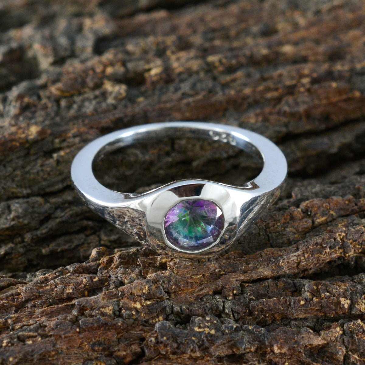 Nisa Abstract multicolor Solitaire Ring