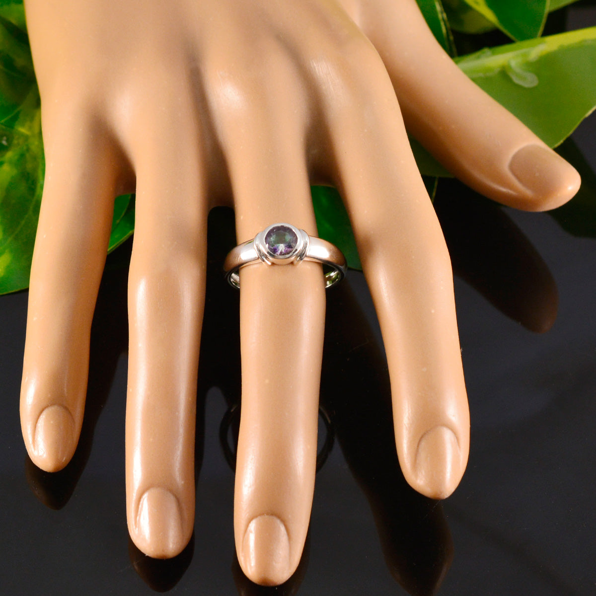 Rosa Abstract multicolor Solitaire Ring