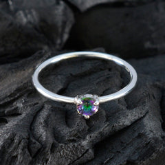 Aiko Sophisticated multicolor Solitaire Ring