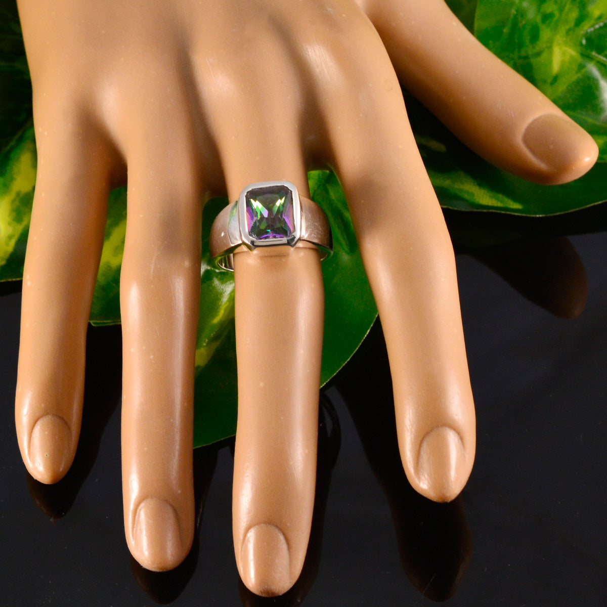 Meera Abstract multicolor Solitaire Ring