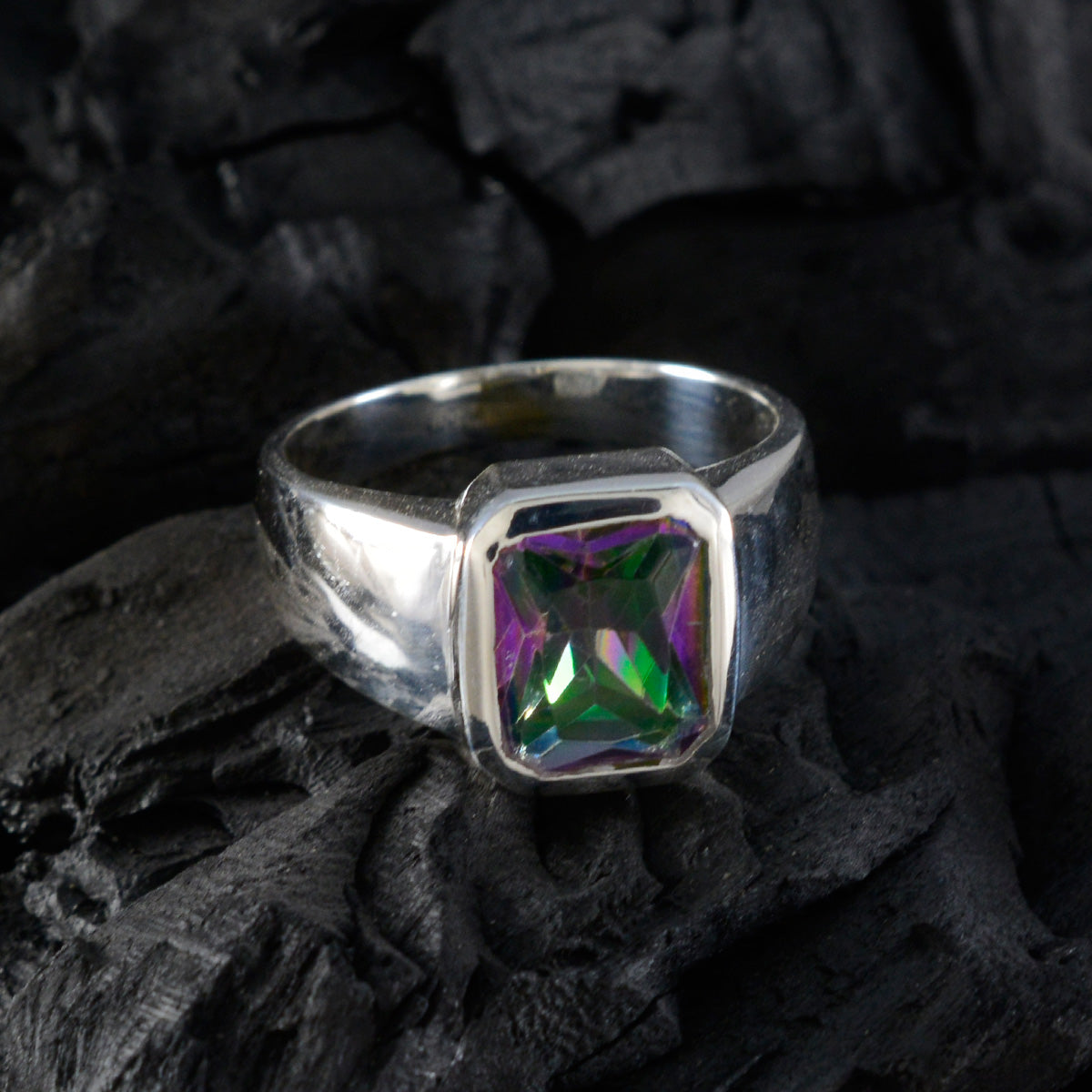 Meera Abstract multicolor Solitaire Ring
