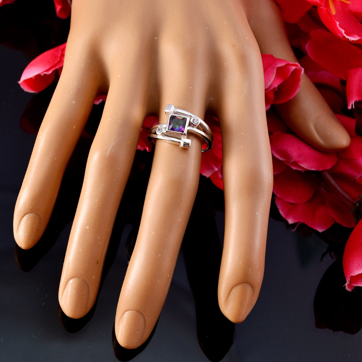Lourdes Feminine multicolor Halo Ring