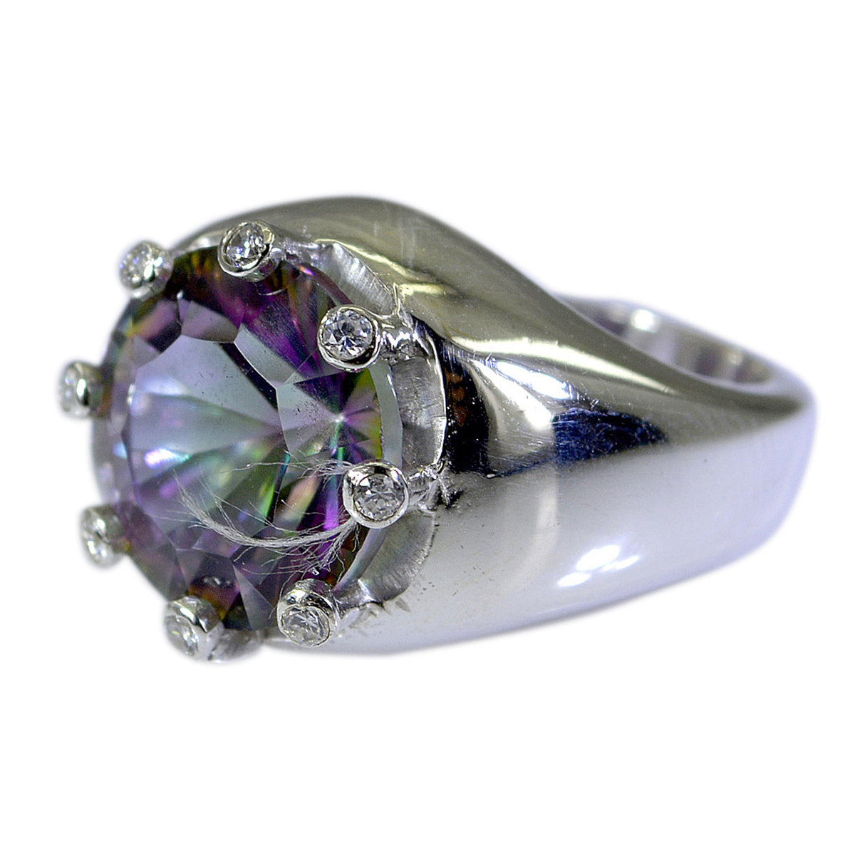 Carla Abstract multicolor Halo Ring Mystic Quartz Multicolor