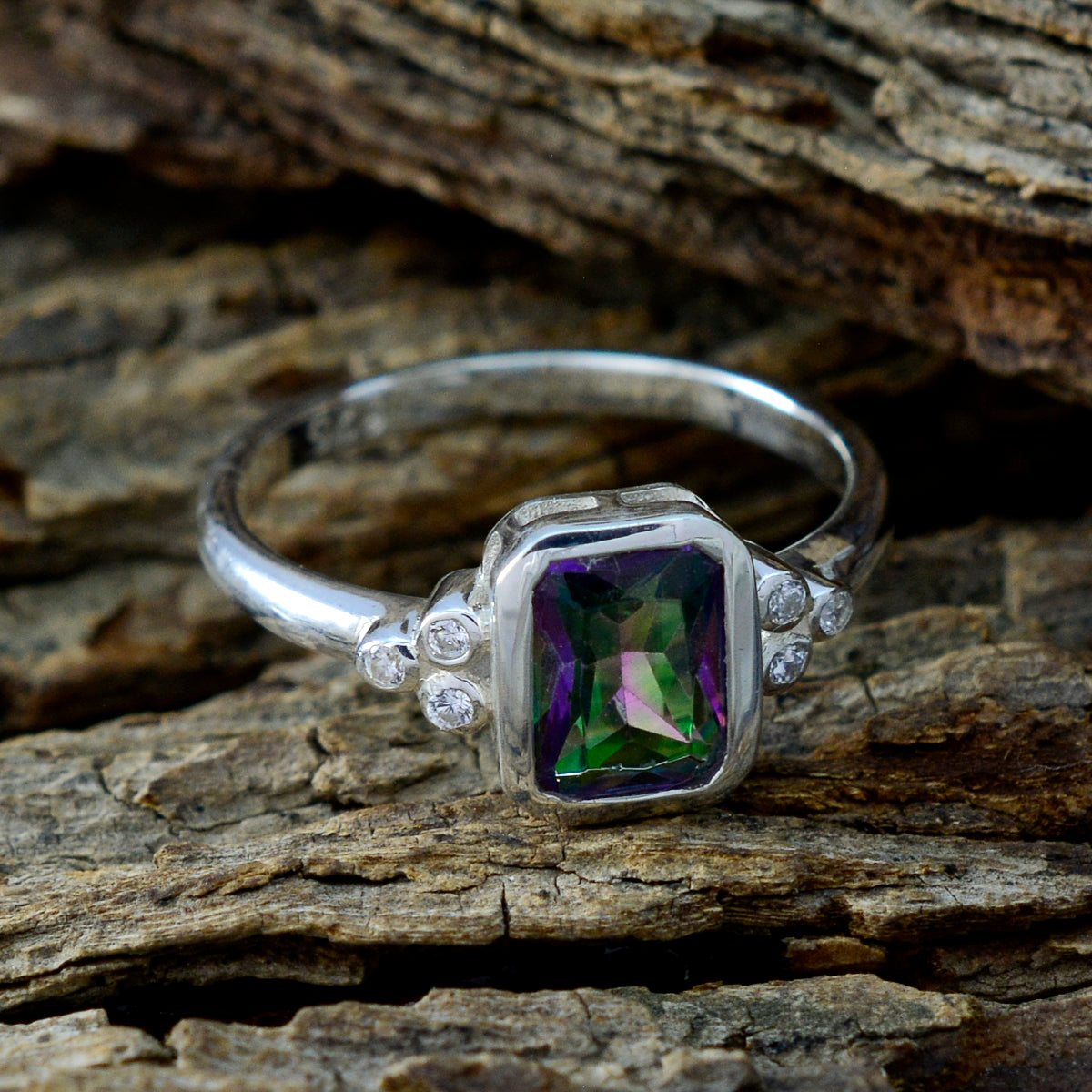 zazlle Feminine multicolor Halo Ring