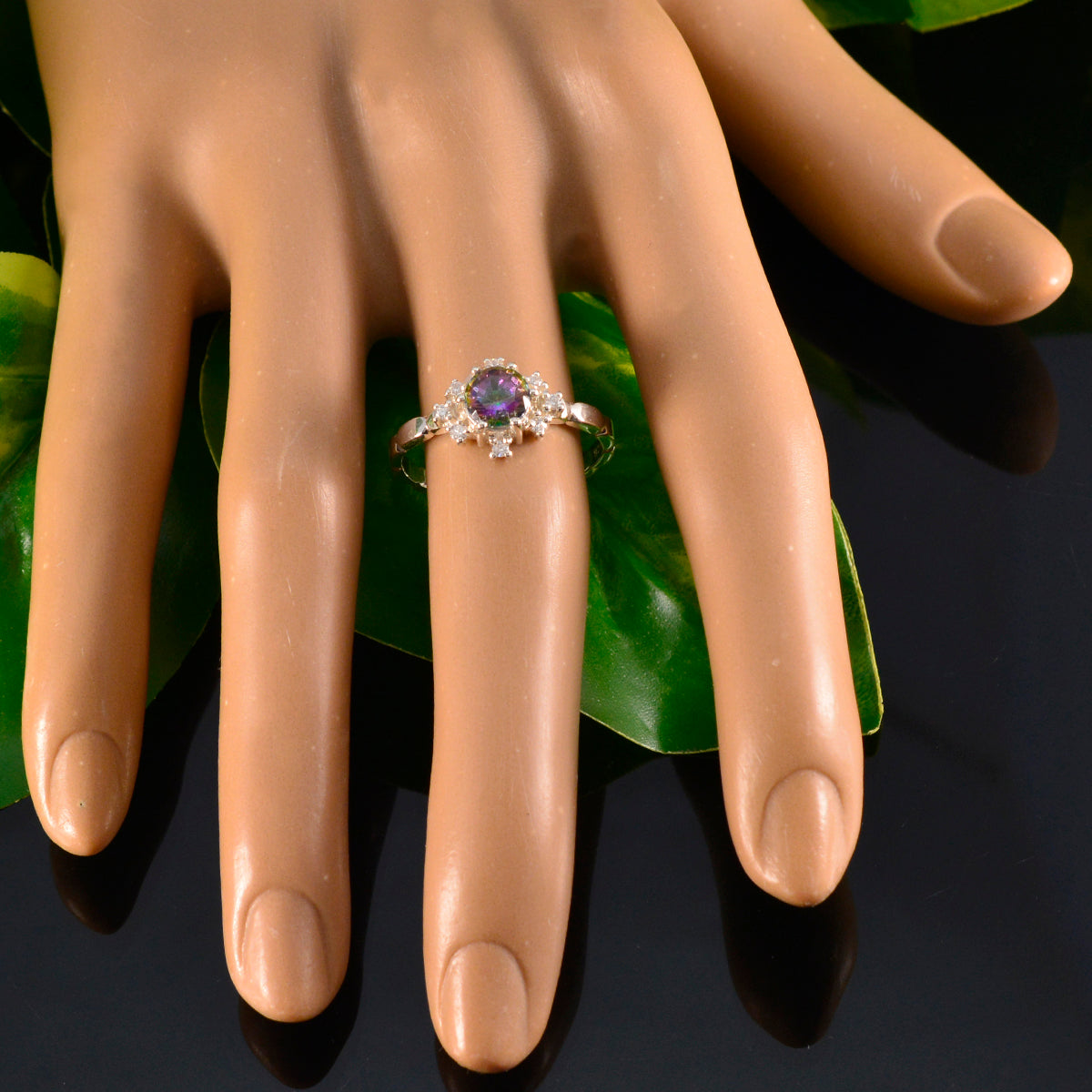 Nella Glamorous multicolor Halo Ring