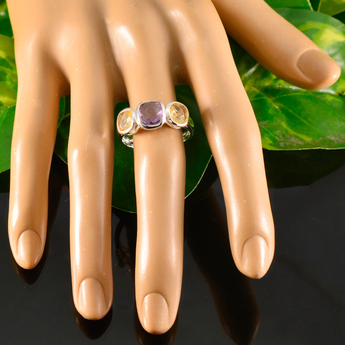 Priya Luxurious multicolor Trilogy Ring