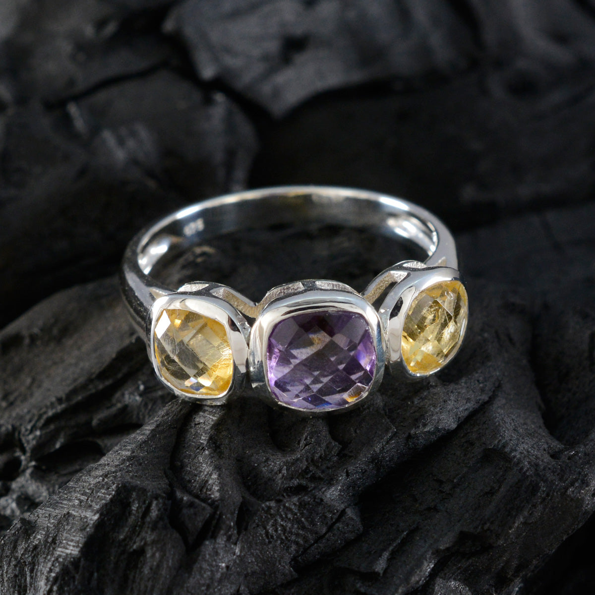 Priya Luxurious multicolor Trilogy Ring