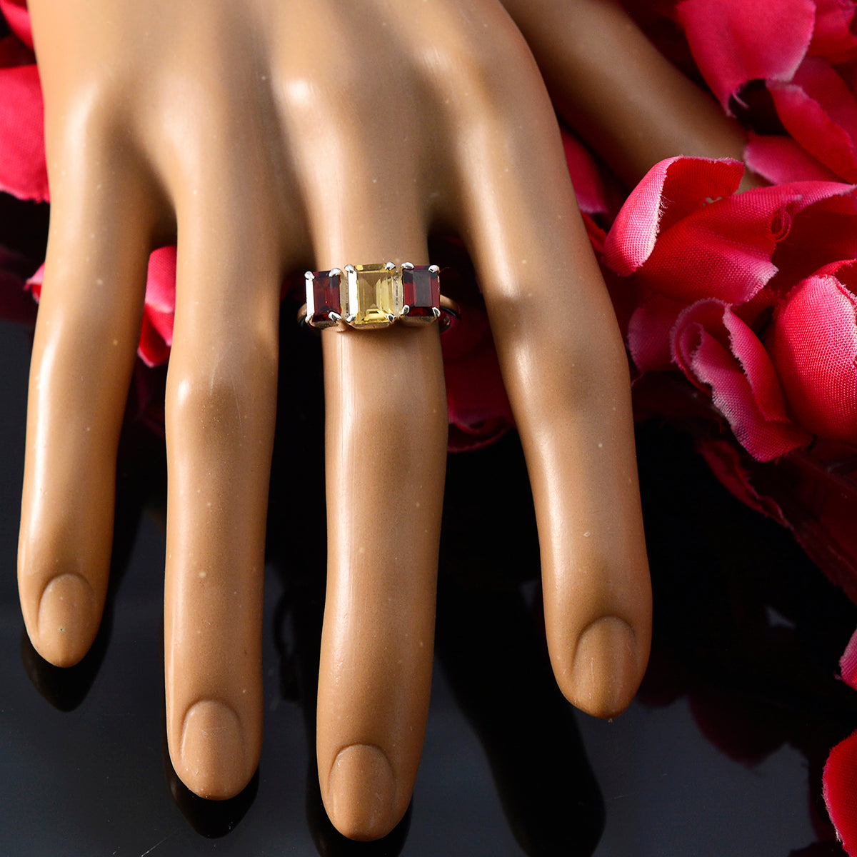 Aurora Trendy multicolor Trilogy Ring
