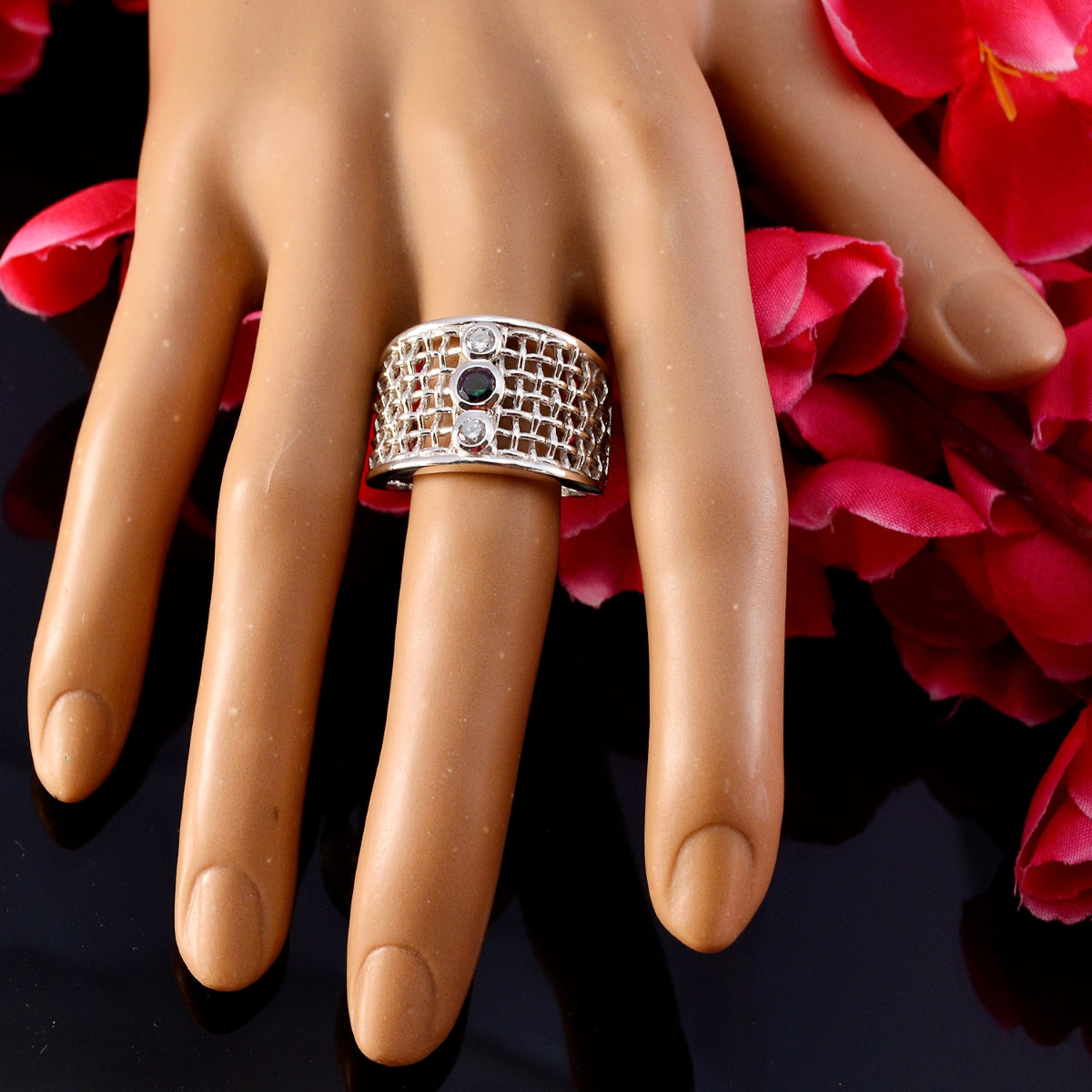 Abigail Filigree multicolor Trilogy Ring