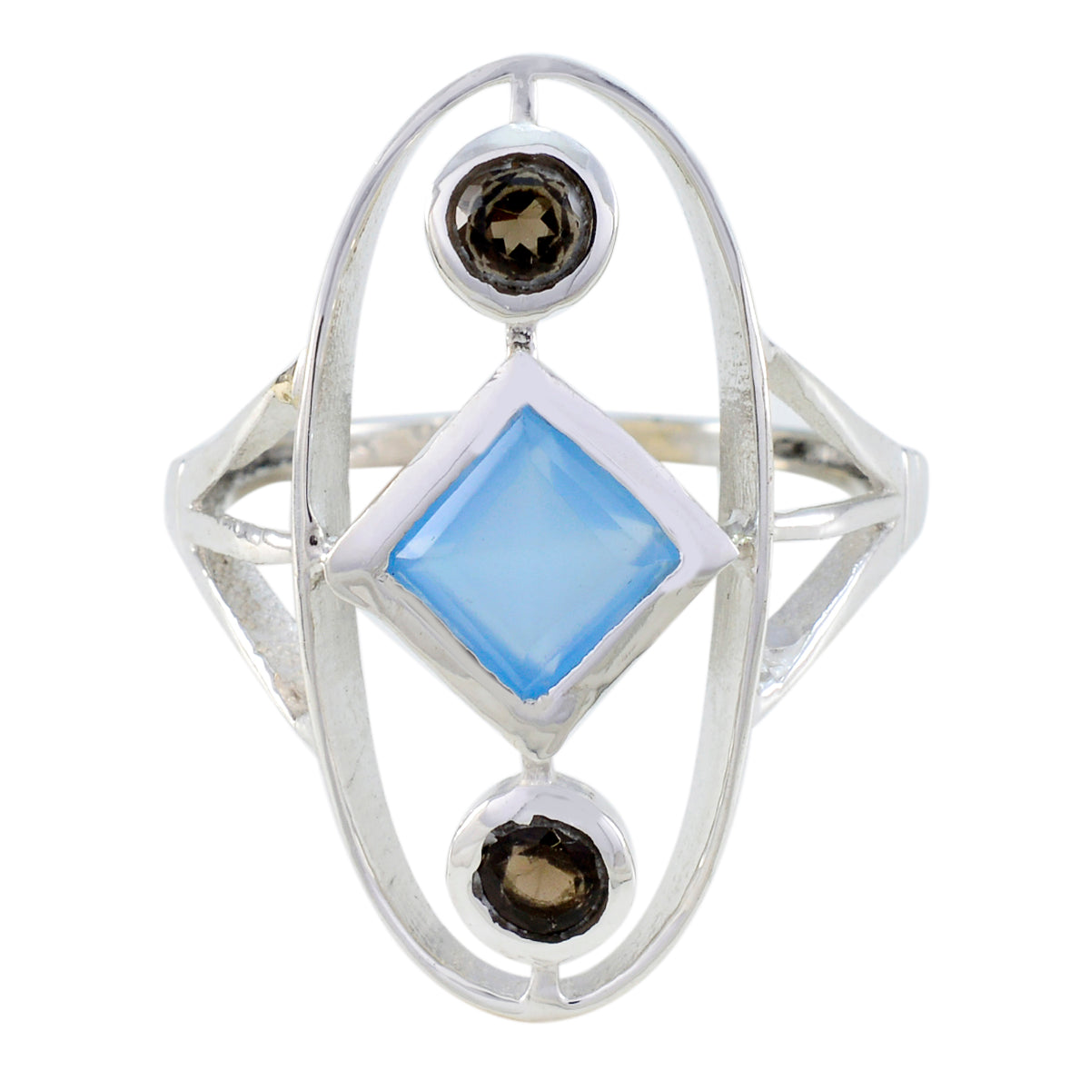 zazlle Sophisticated multicolor Trilogy Ring Multi Stone Multicolor