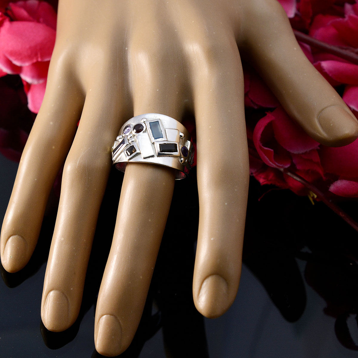 Kennedy Trendy multicolor multiple Ring