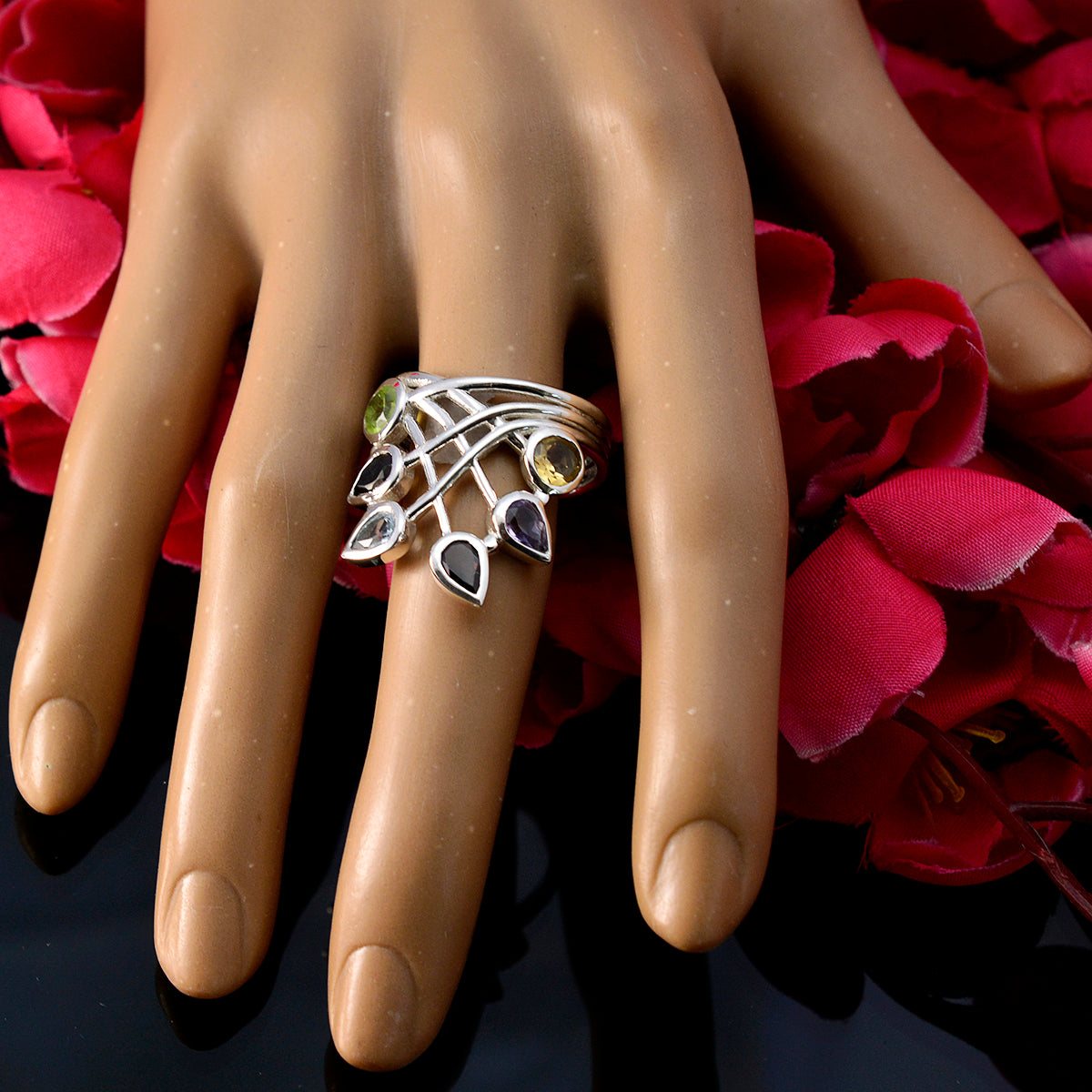 Siti Modern multicolor Hexa Ring