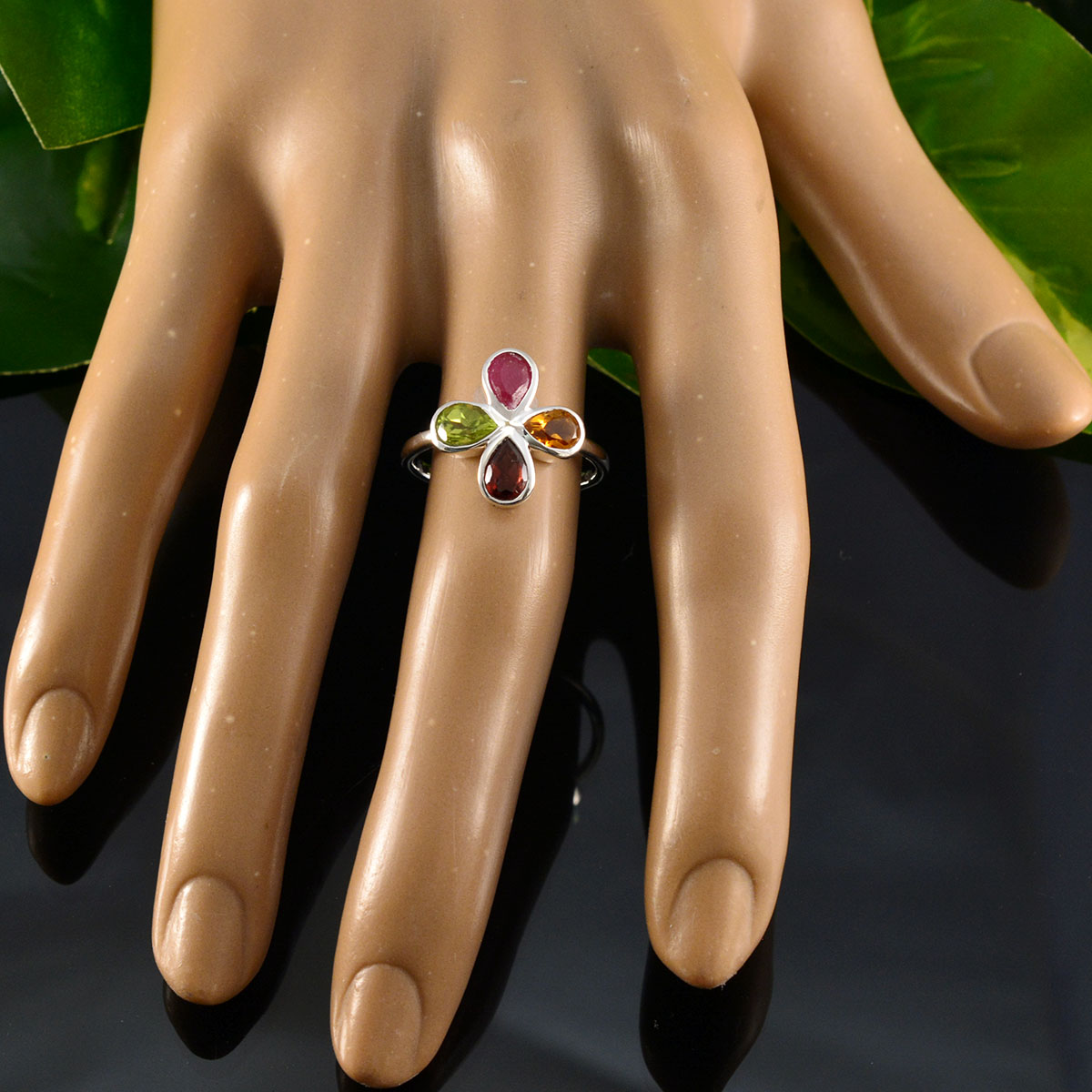 Lakshmi Floral multicolor quarter Ring