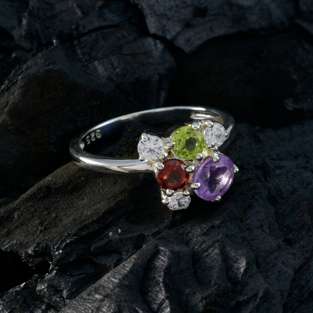 Ayesha Graceful multicolor Hexa Ring