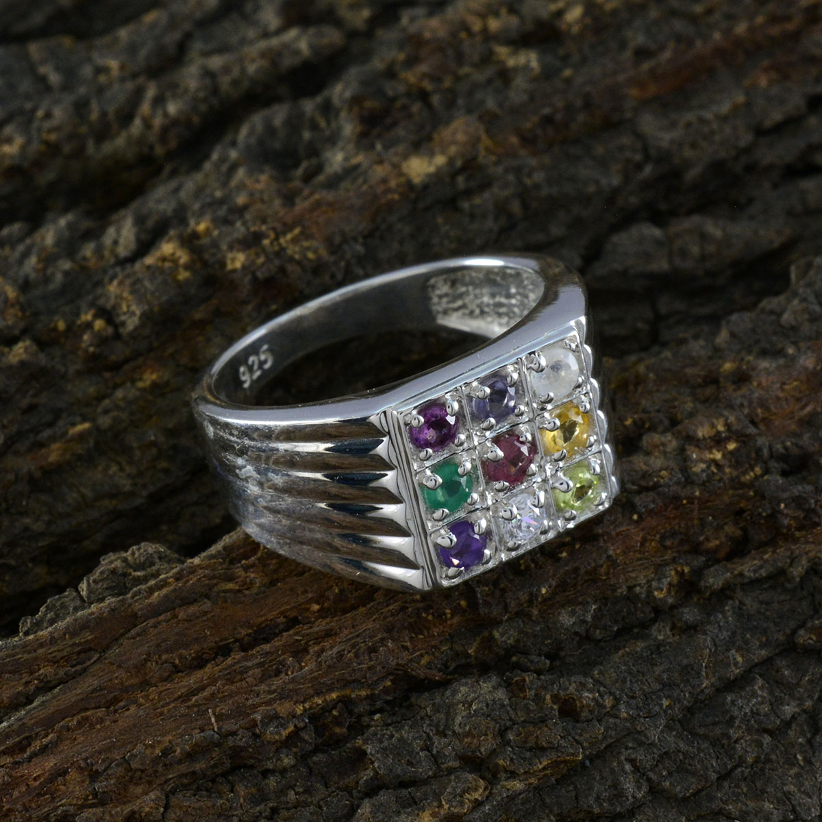 Emilia Modern multicolor navratna Ring