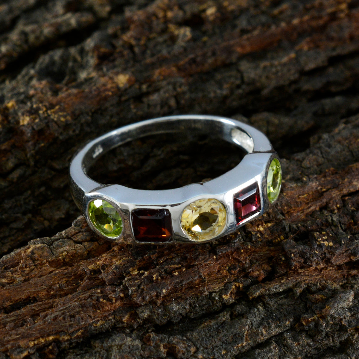 Emma Abstract multicolor Penta Ring