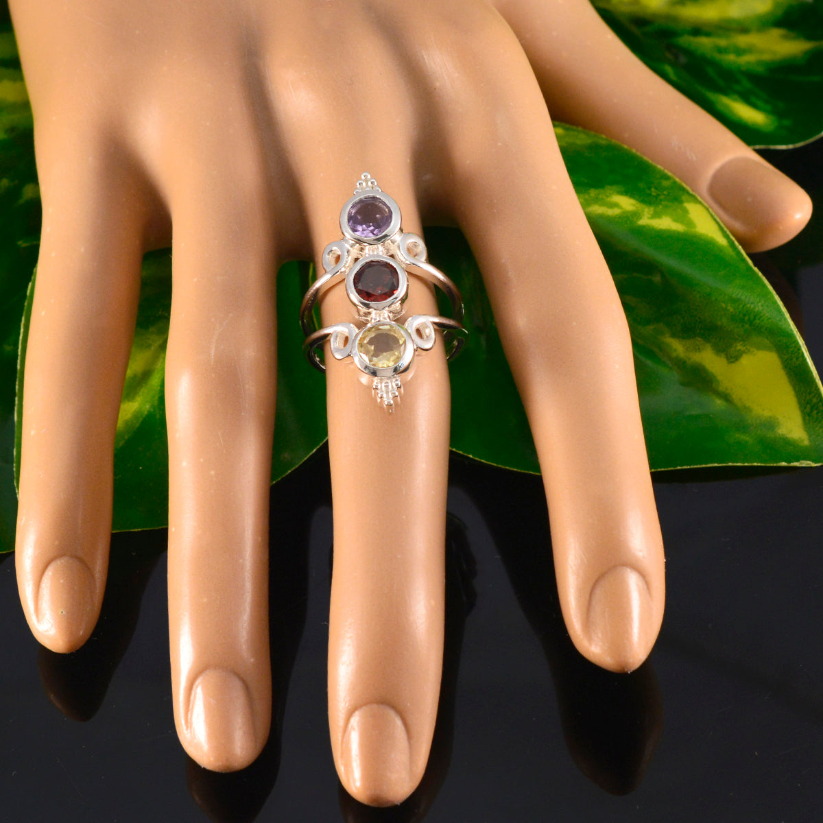 Priya Sophisticated multicolor Trilogy Ring