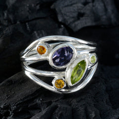 Maria Abstract multicolor Penta Ring