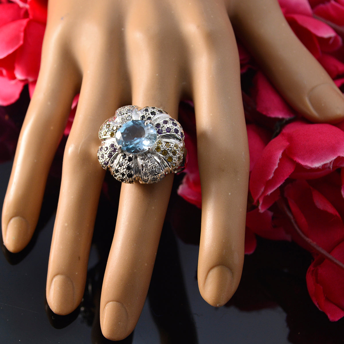 Sarah Cocktail multicolor Halo Ring