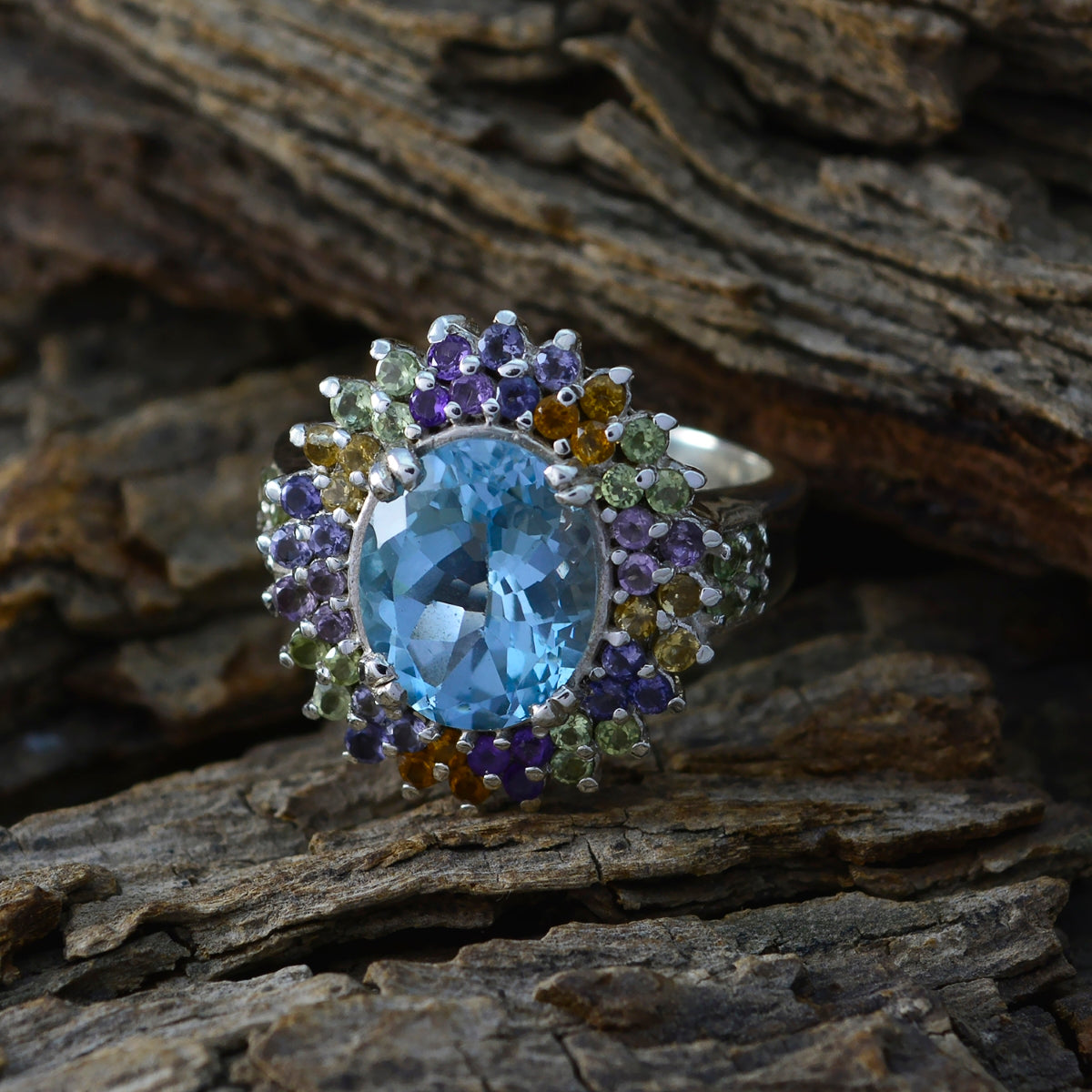 Eva Cocktail multicolor Halo Ring