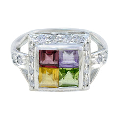 Aaliyah Contemporary multicolor quarter Ring Multi Stone Multicolor