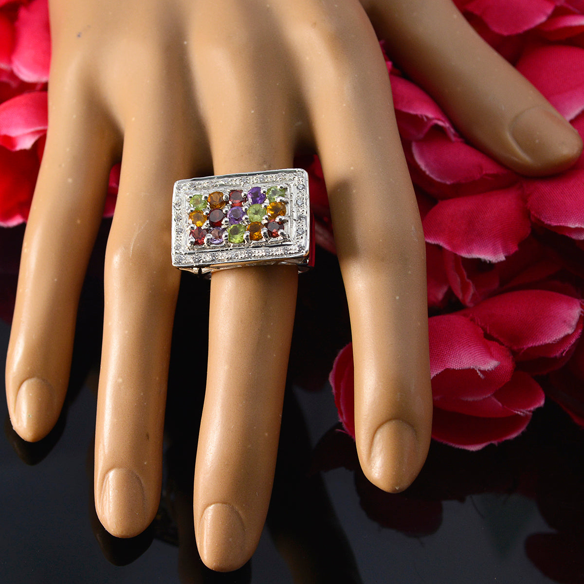 Freya Cocktail multicolor Halo Ring