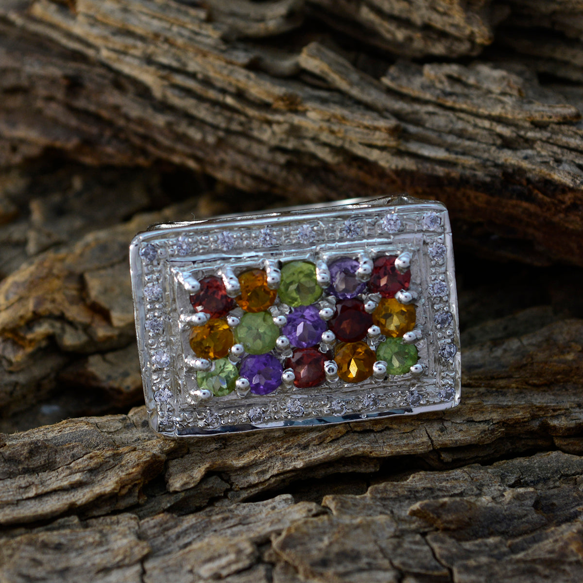 Freya Cocktail multicolor Halo Ring