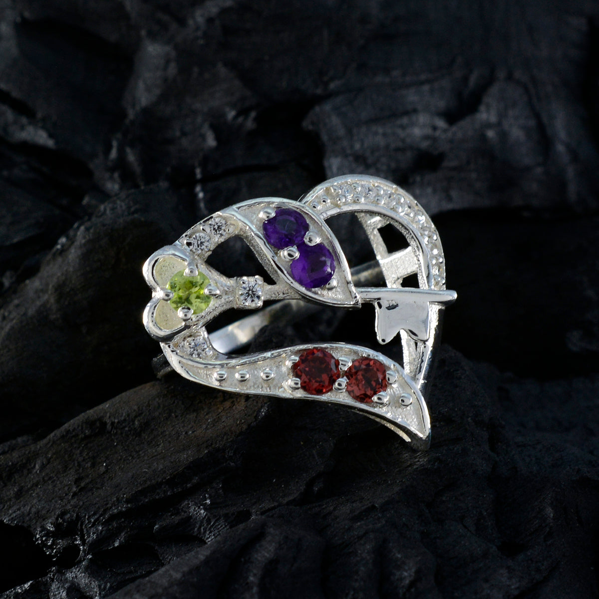 Ida Romantic multicolor multiple Ring