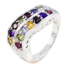Lakshmi Boho multicolor Halo Ring Multi Stone Multicolor