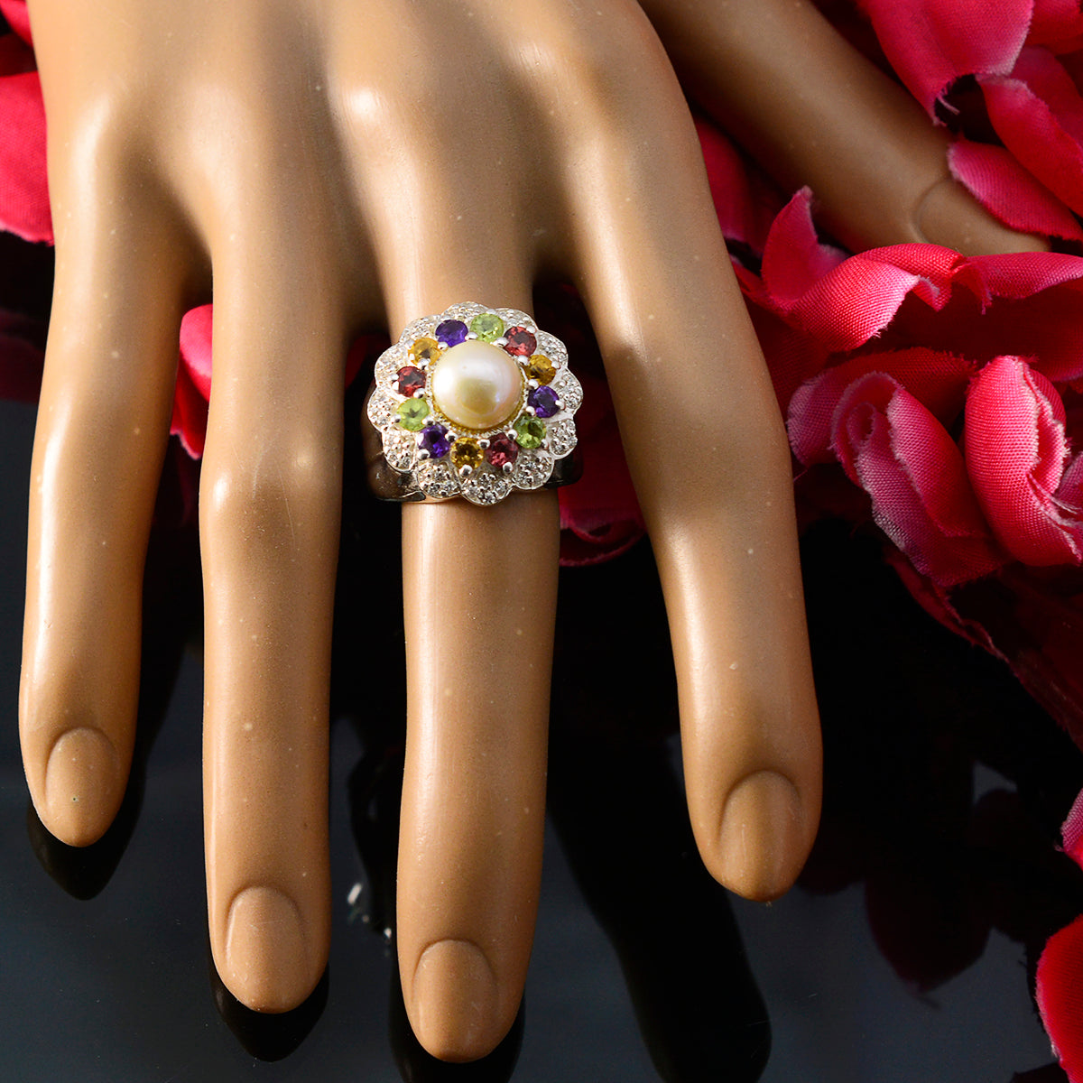 Clara Cocktail multicolor Halo Ring