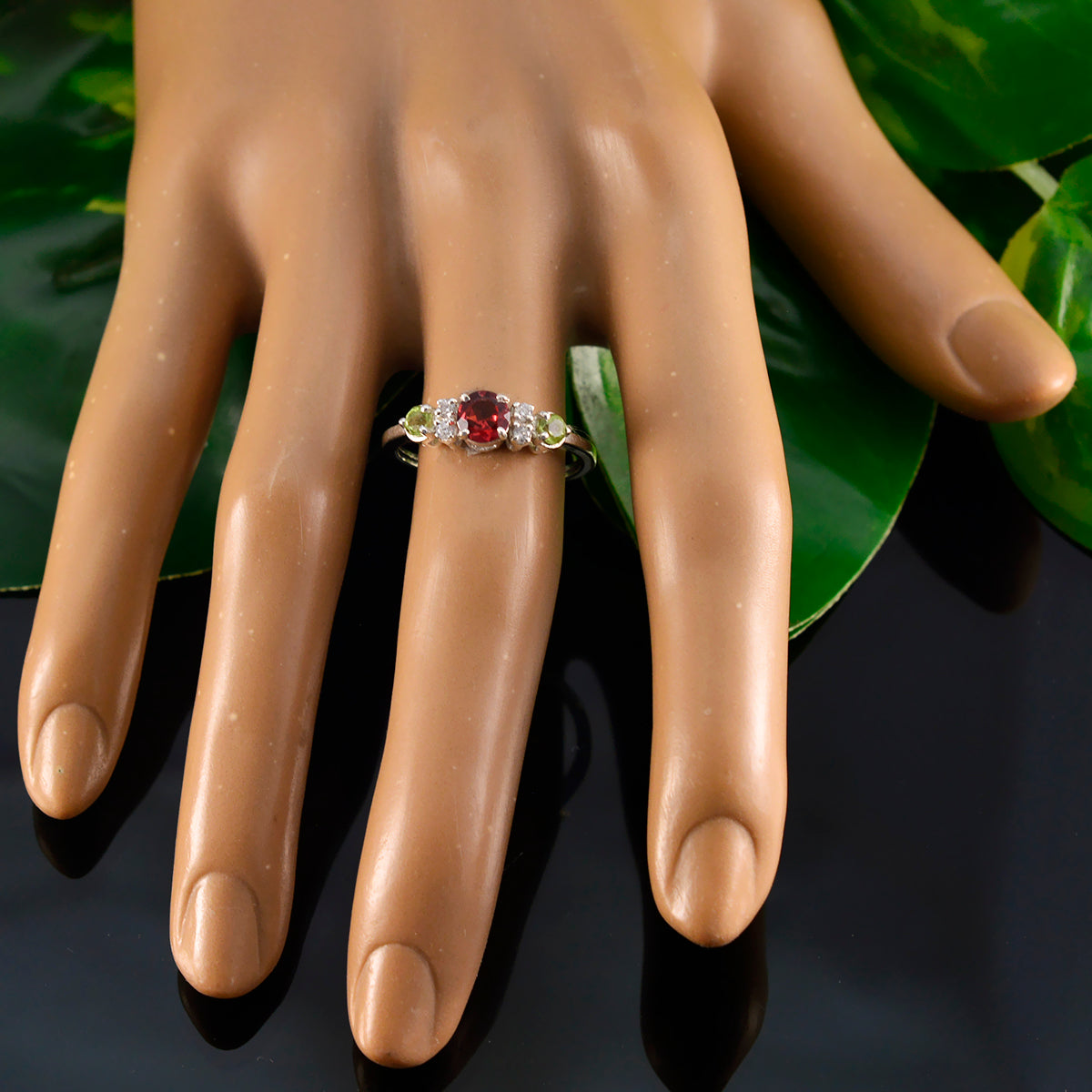 Meera Abstract multicolor Trilogy Ring