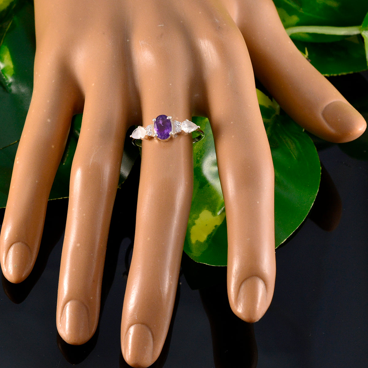 Nari Feminine multicolor Trilogy Ring
