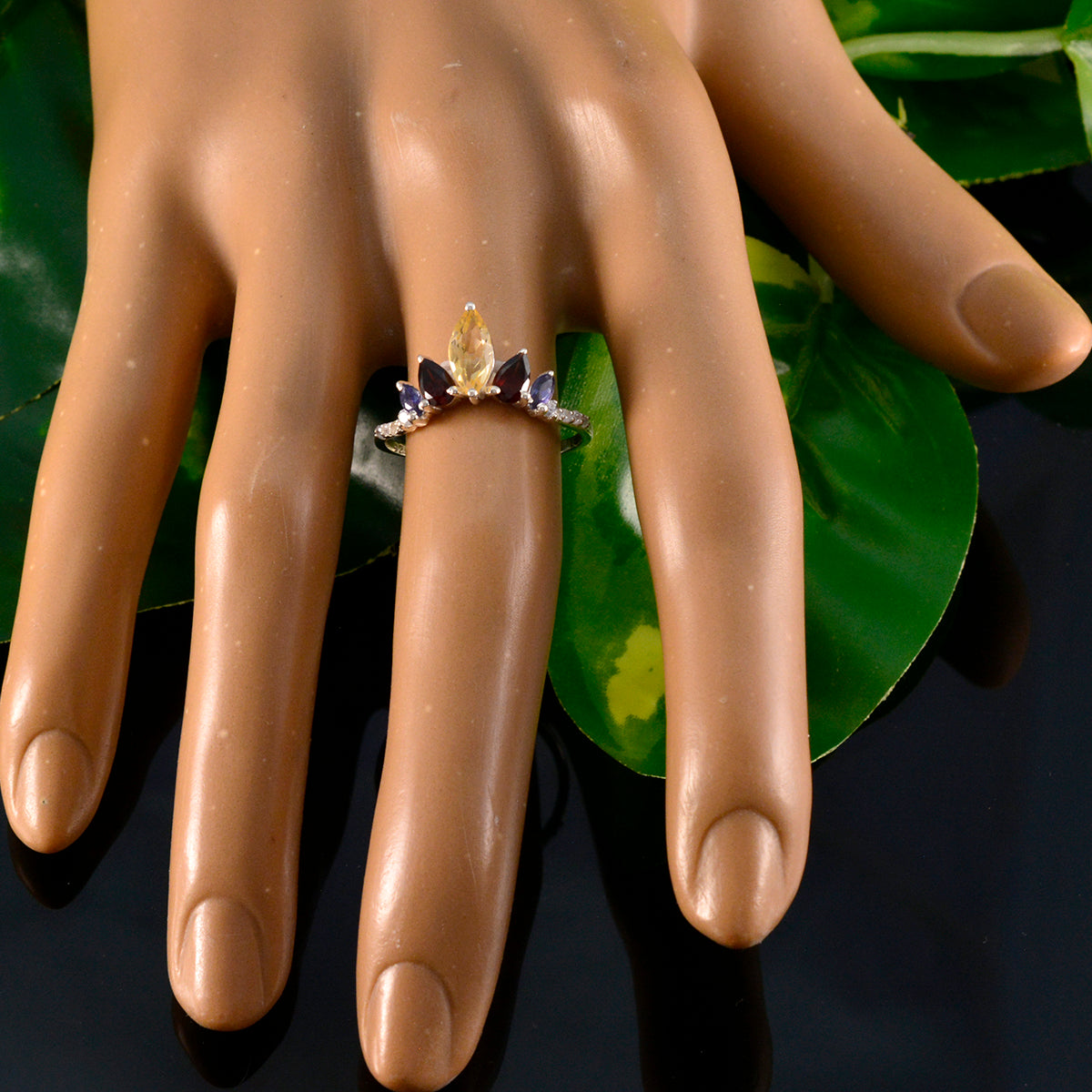 Leah crown multicolor Penta Ring