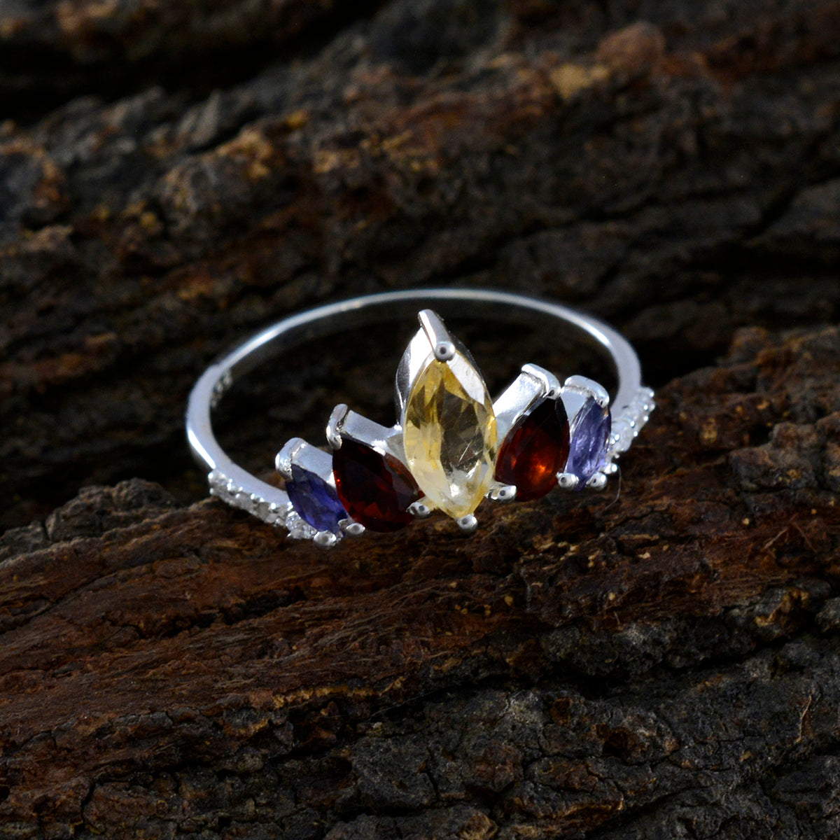 Leah crown multicolor Penta Ring