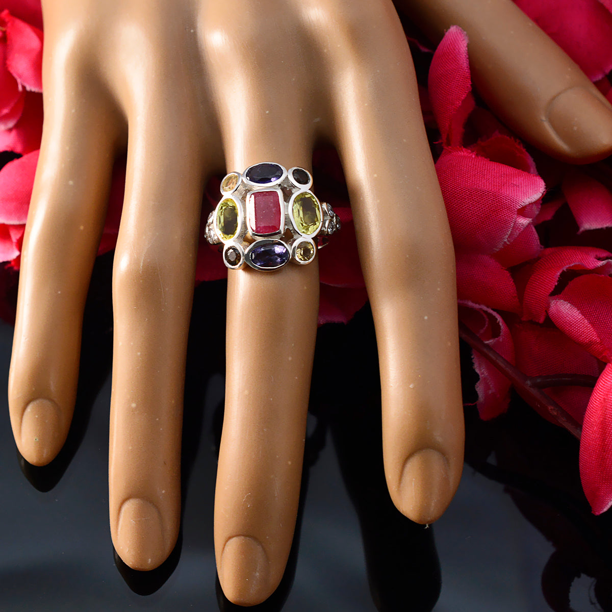 Freya Cocktail multicolor Navratna Ring