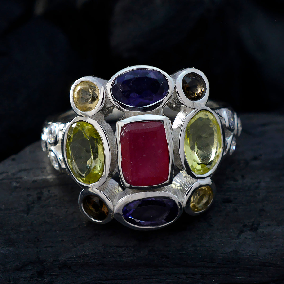 Freya Cocktail multicolor Navratna Ring