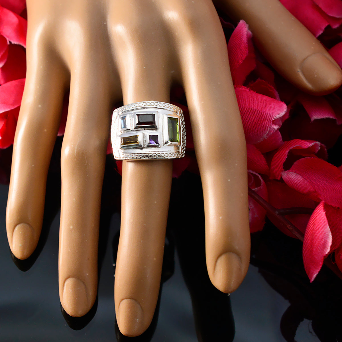 Ida Cocktail multicolor penta Ring