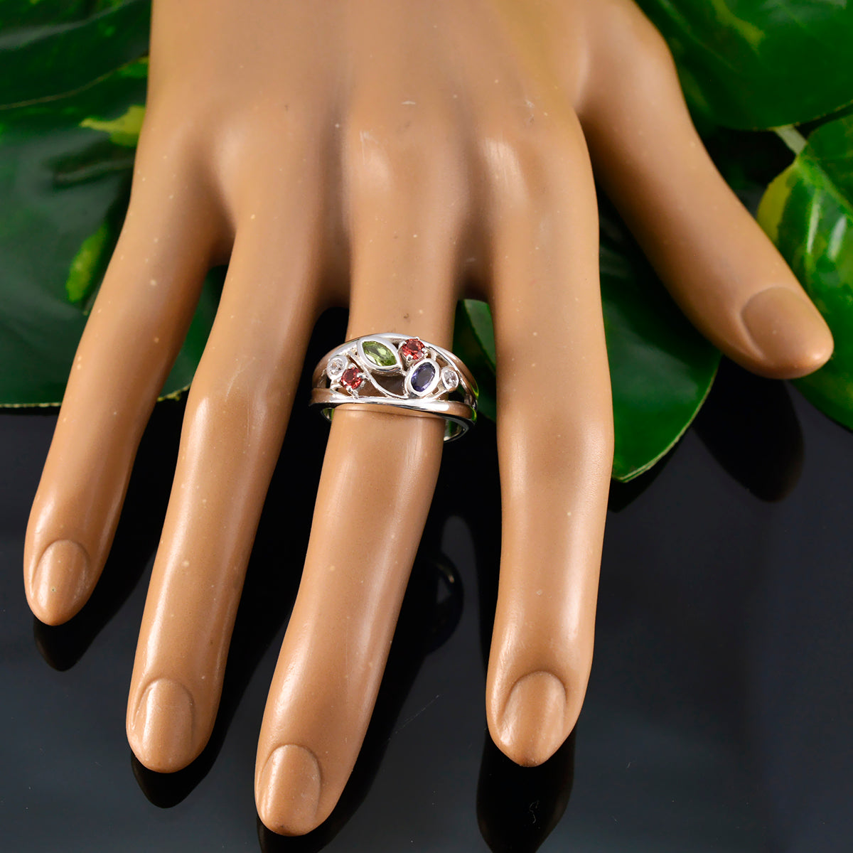 Alejandra Luxurious multicolor multiple Ring