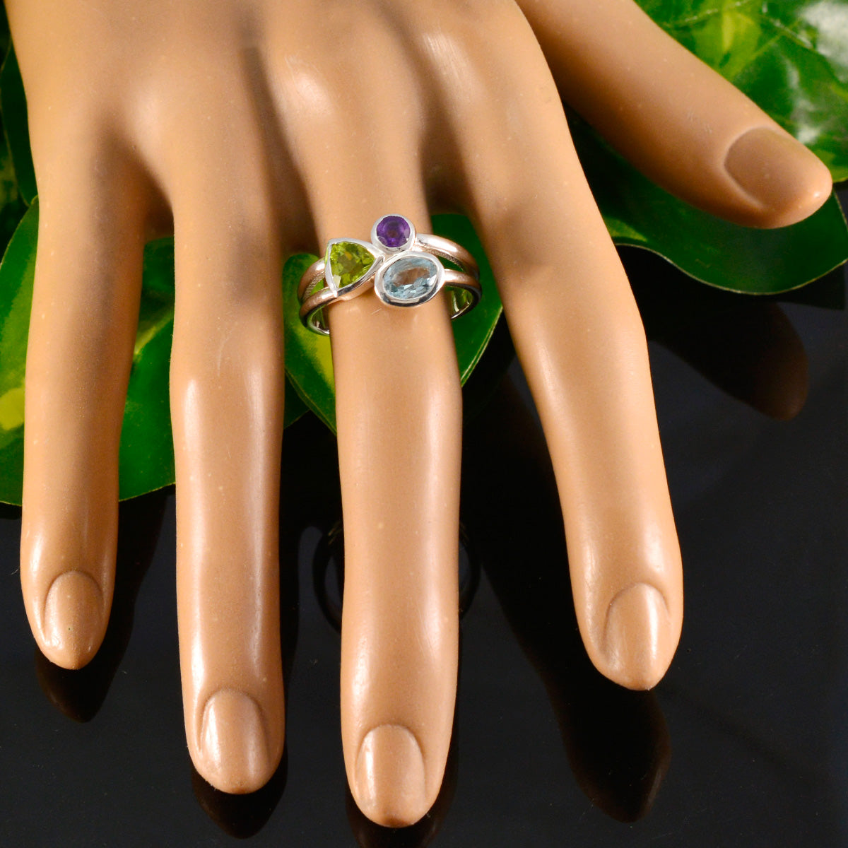 Mathilde Abstract multicolor Trilogy Ring