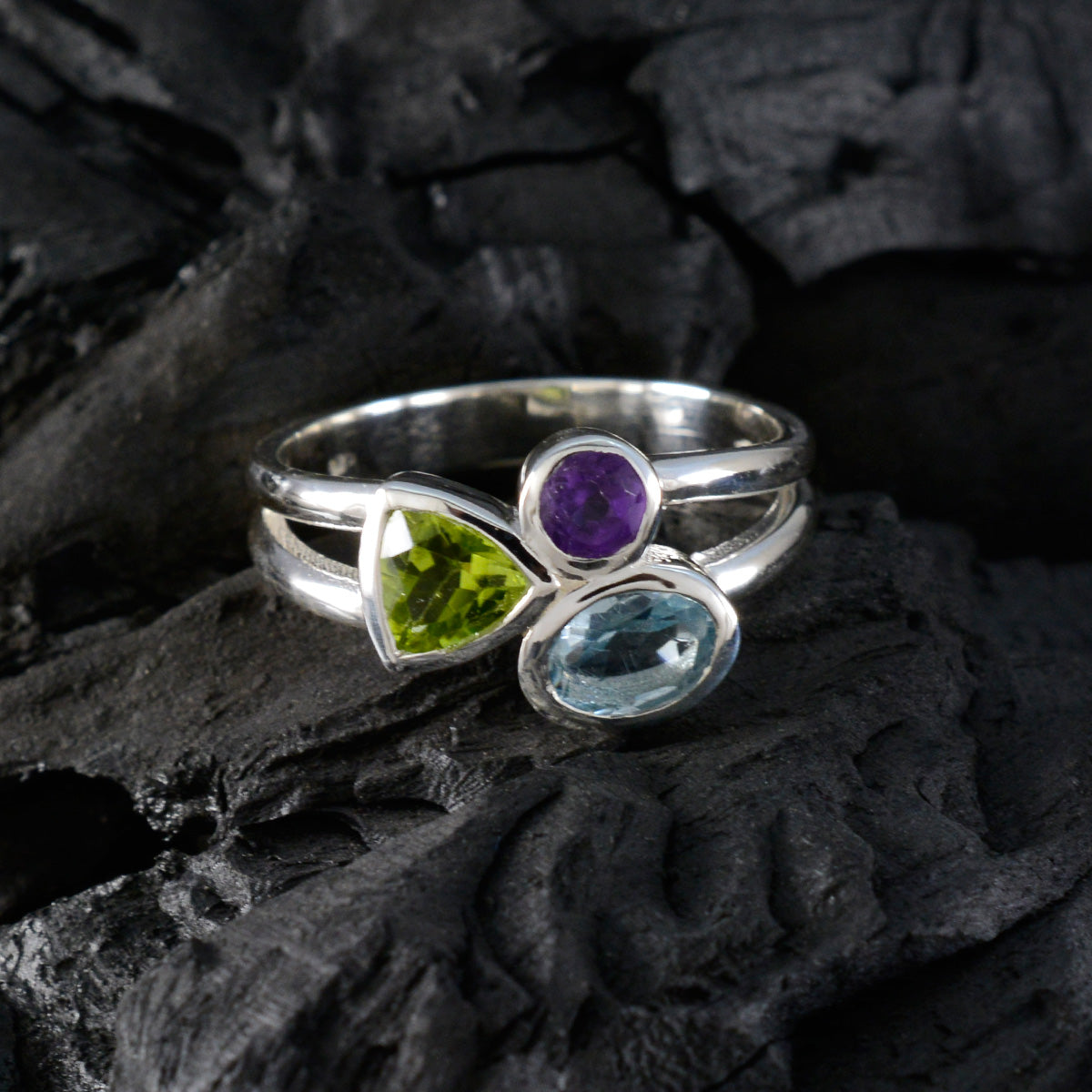 Mathilde Abstract multicolor Trilogy Ring