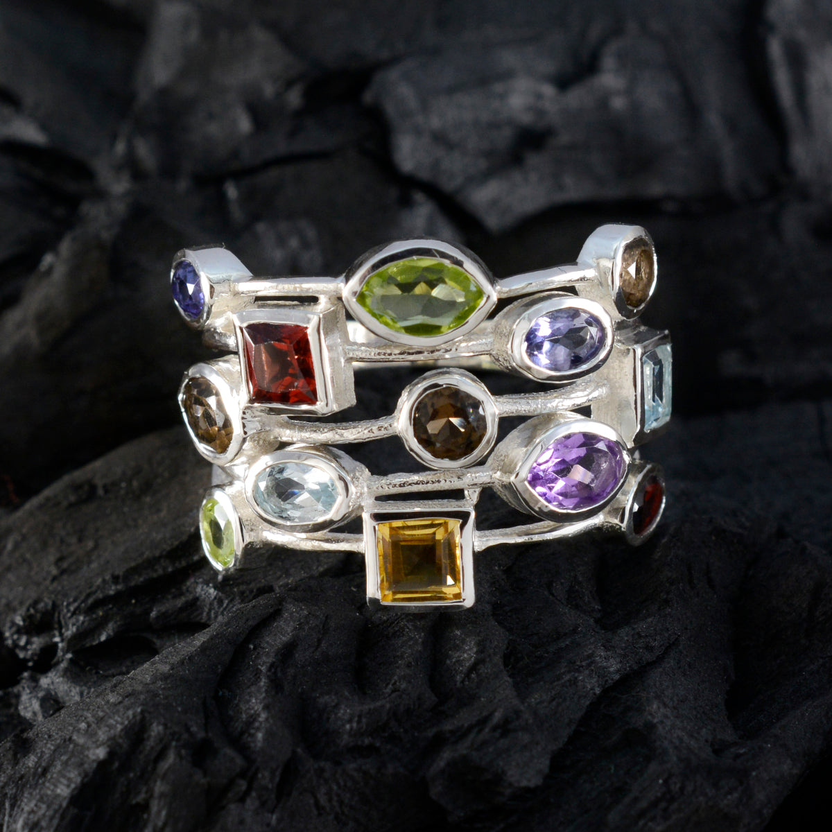 Isadora Cocktail multicolor multiple Ring