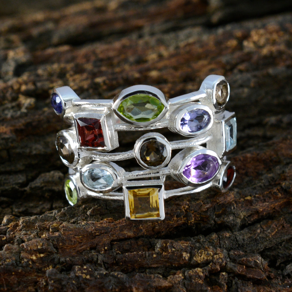 Isadora Cocktail multicolor multiple Ring