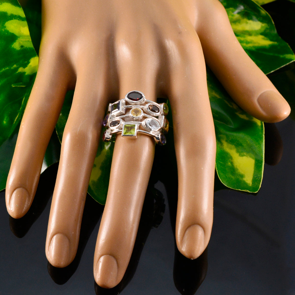 Genesis Cocktail multicolor multiple Ring