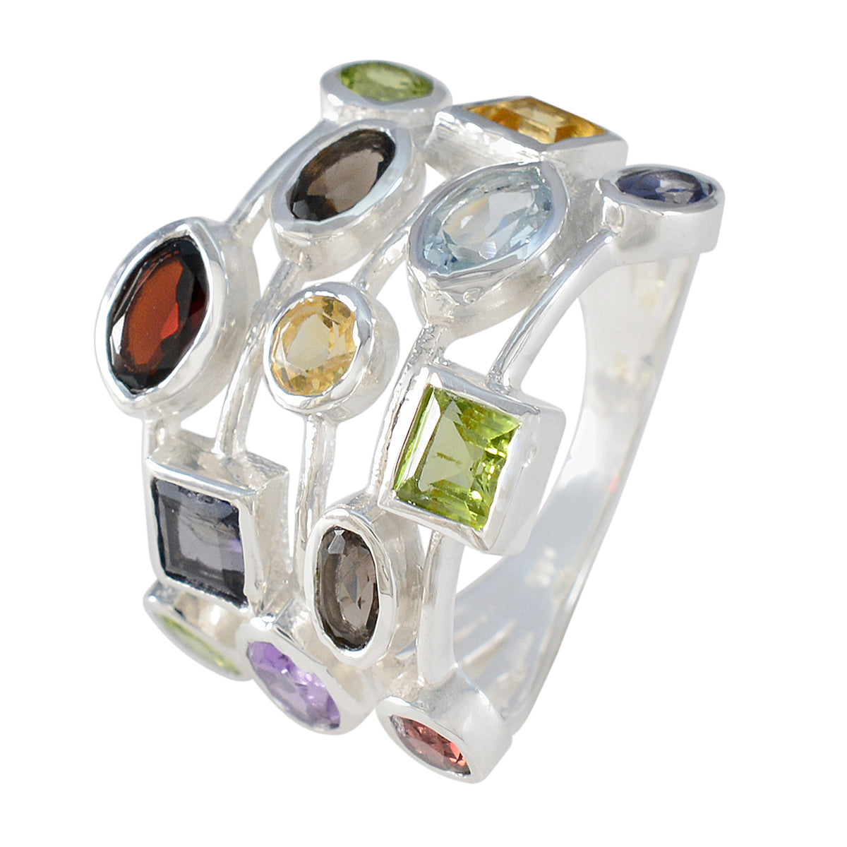 Genesis Cocktail multicolor multiple Ring