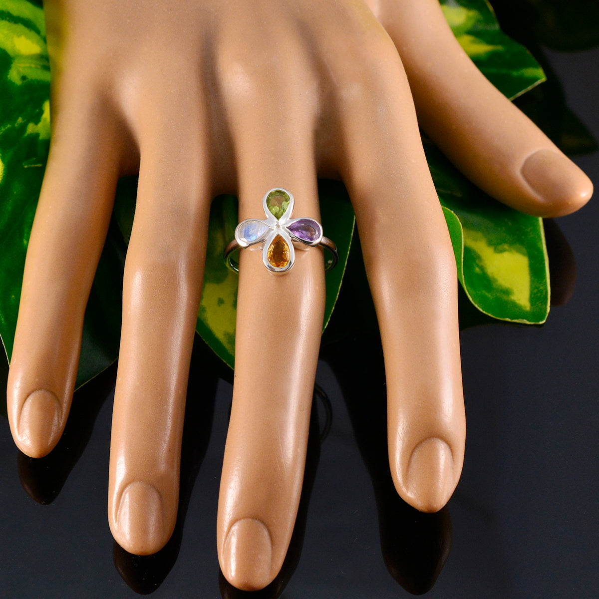 Nora Floral multicolor quarter Ring