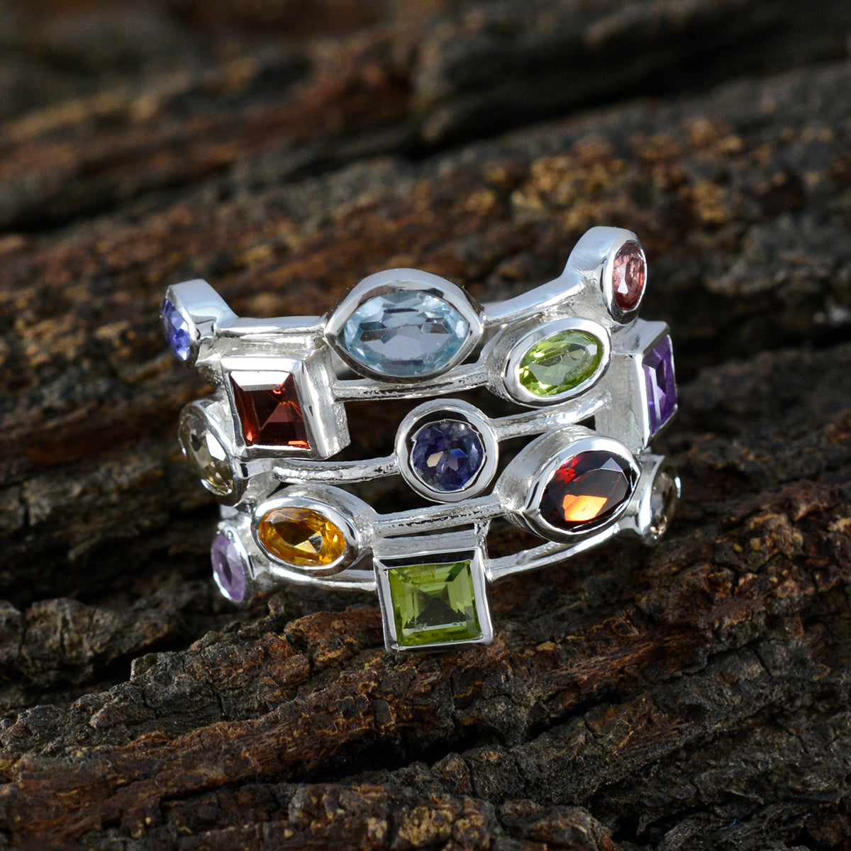 Ivana Cocktail multicolor multiple Ring