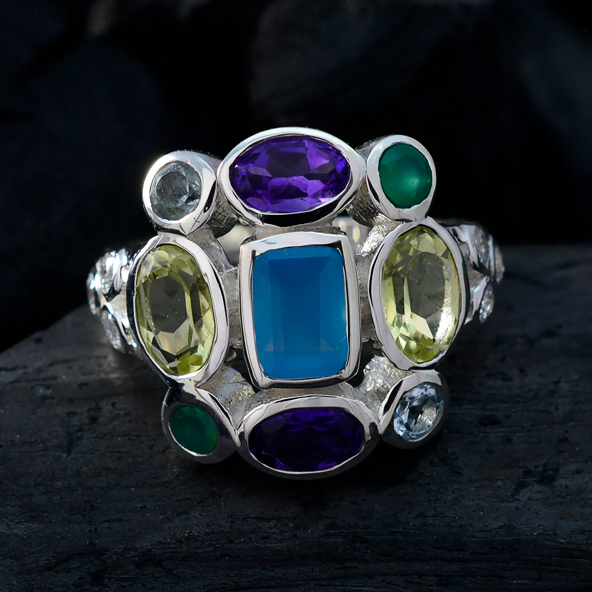 Genesis Cocktail multicolor Navratna Ring